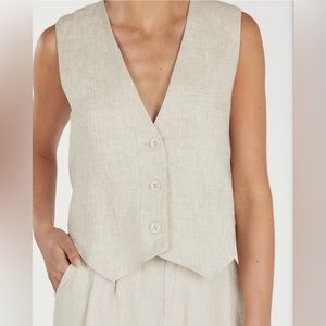 Dissh natural linen vest woman’s size US 6